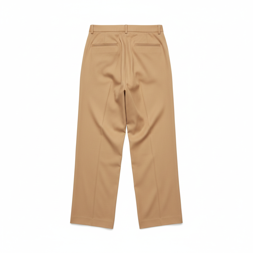 Minimal Wide Pants in Desert Sand – Back View