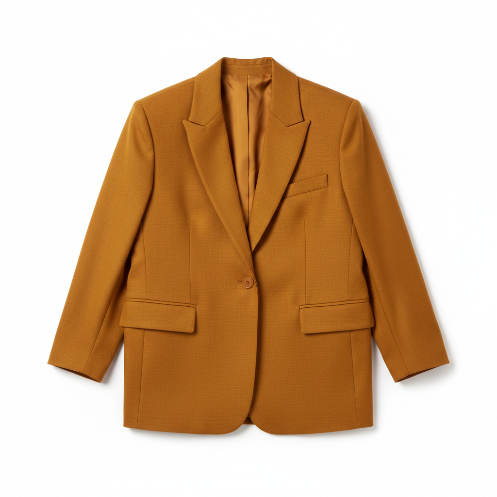 Oversized Tailored Blazer Amber Gold – Front View