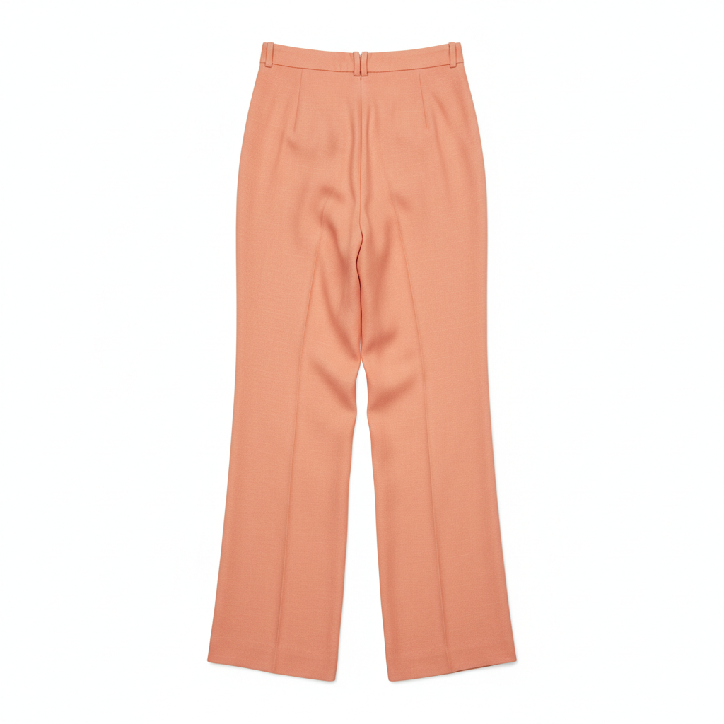 Minimal Wide Pants – Coral Peach – Back View