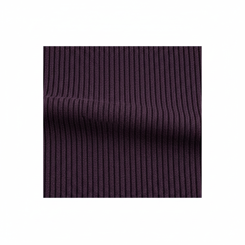 Ribbed Knit Top in Deep Plum – Fabric Detail