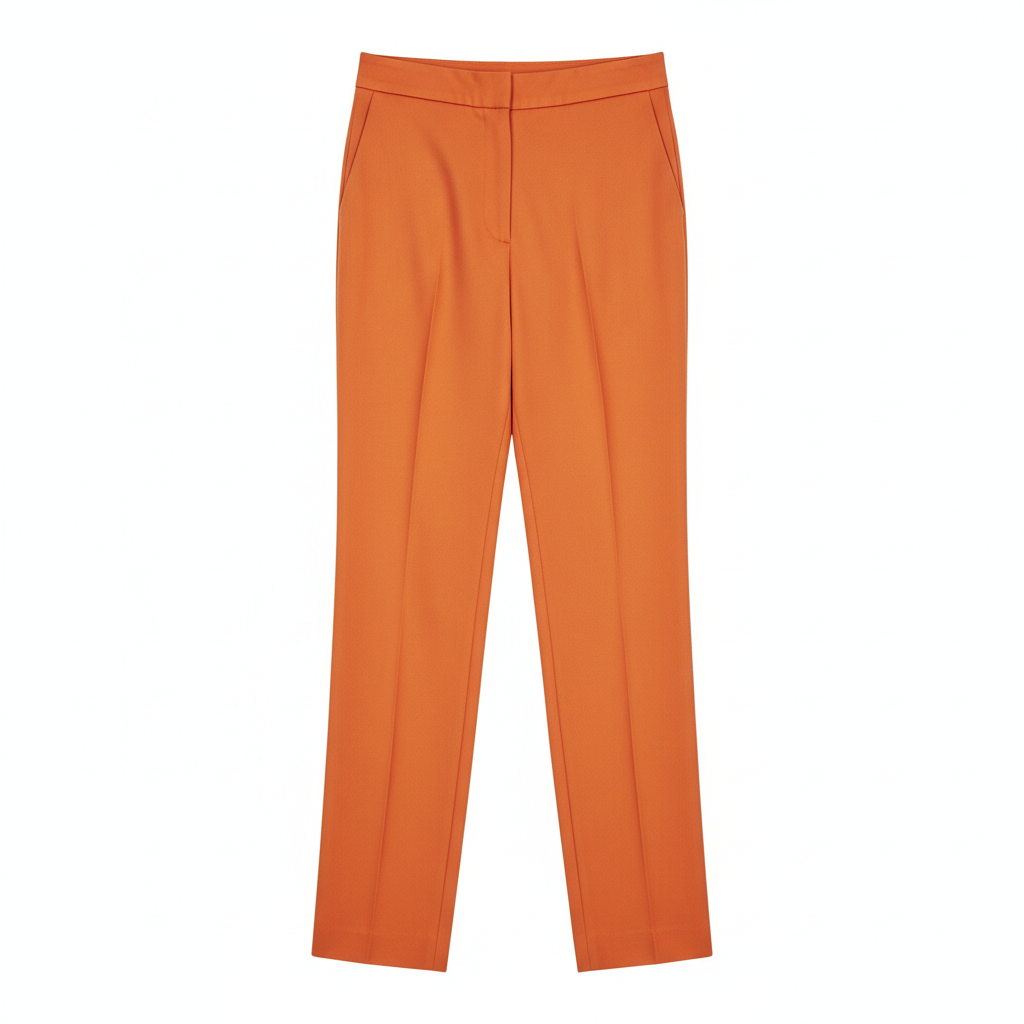 Tailored Casual Trousers – Sunset Orange – Front View