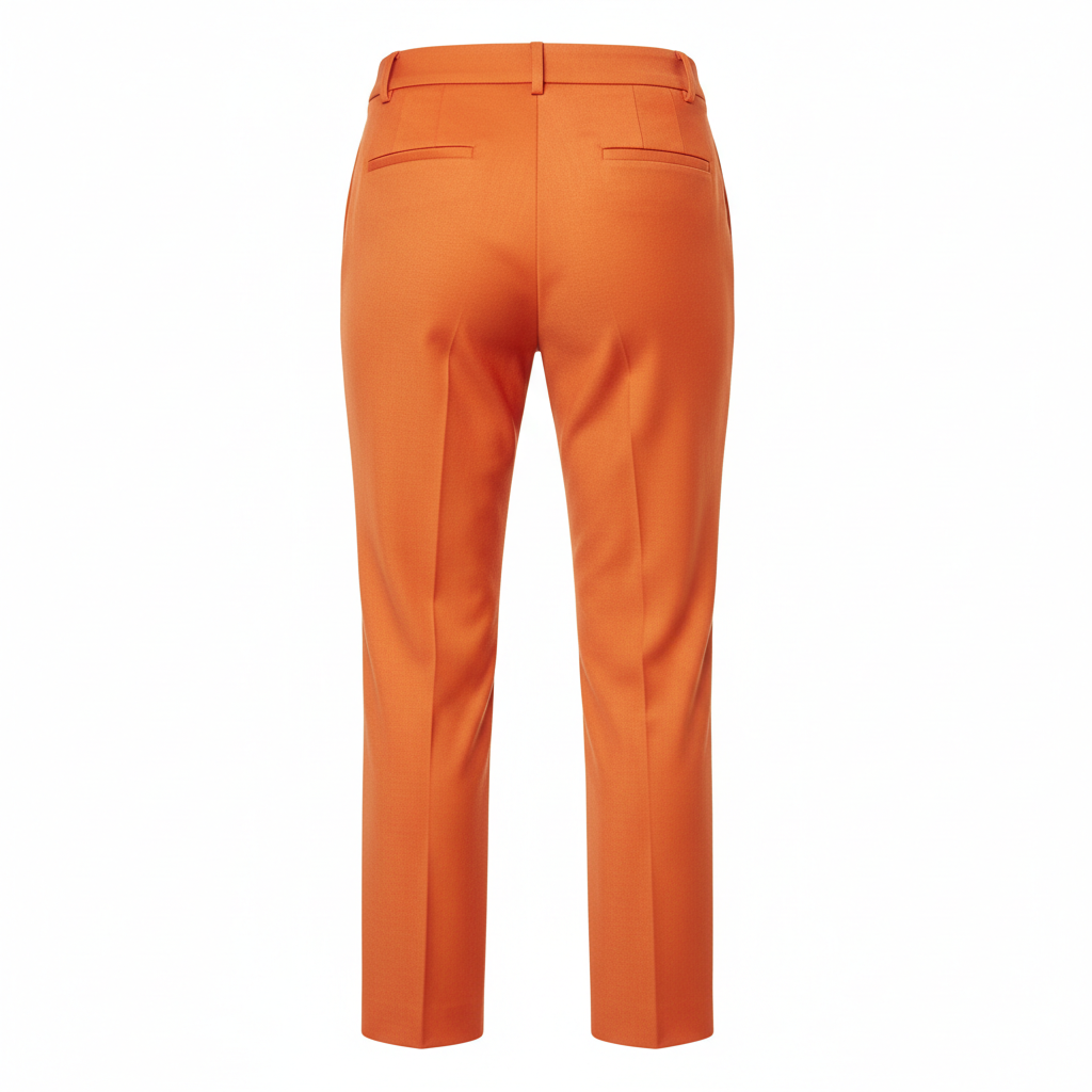 Tailored Casual Trousers – Sunset Orange – Back View