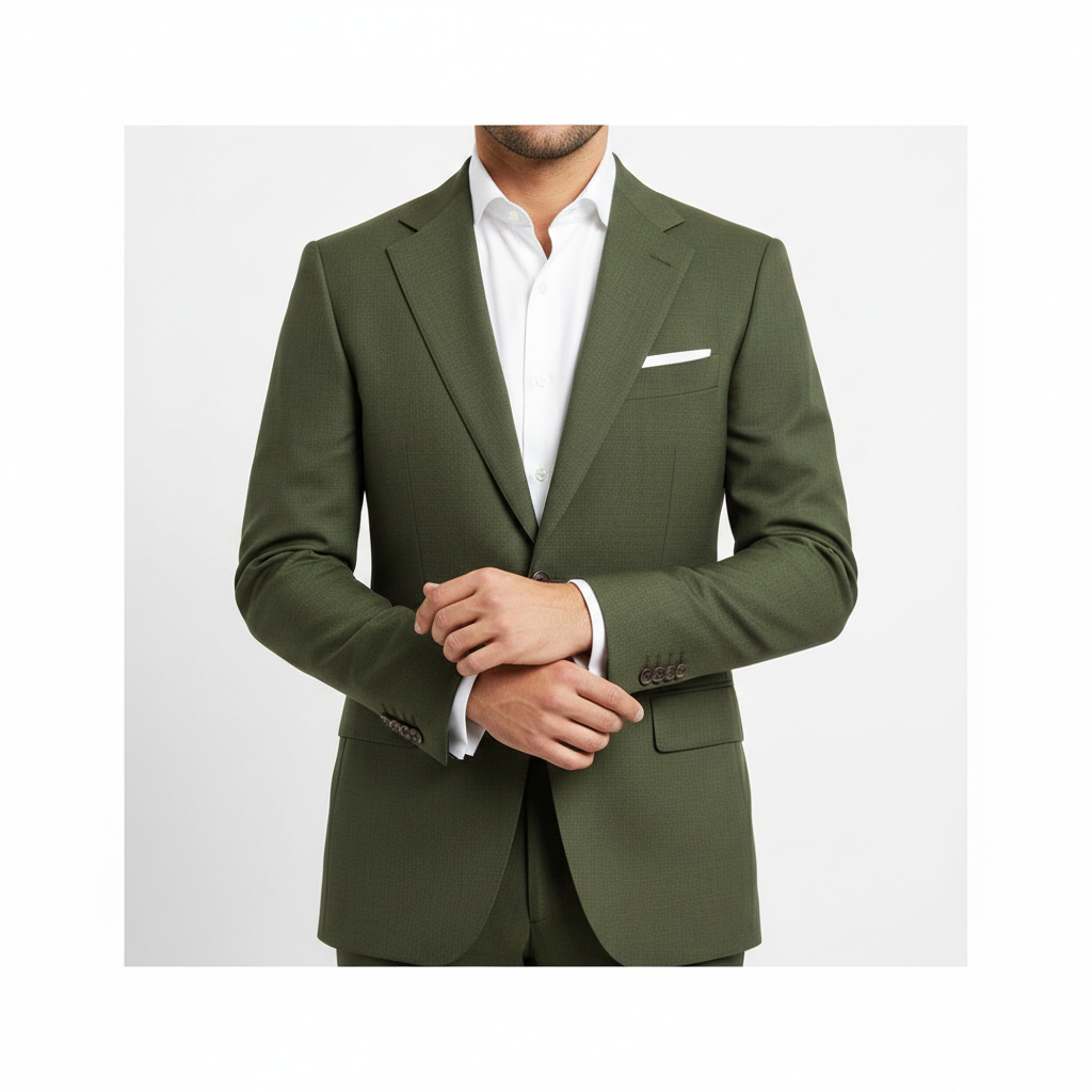 Urban Tailored Blazer – Olive Moss – Model