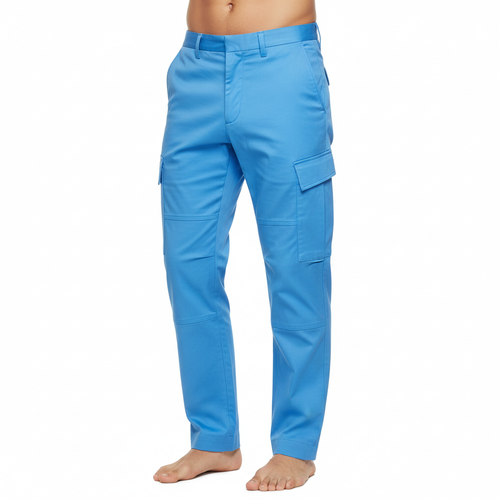 Utility Cargo Pants in Sky Blue – Model Shot