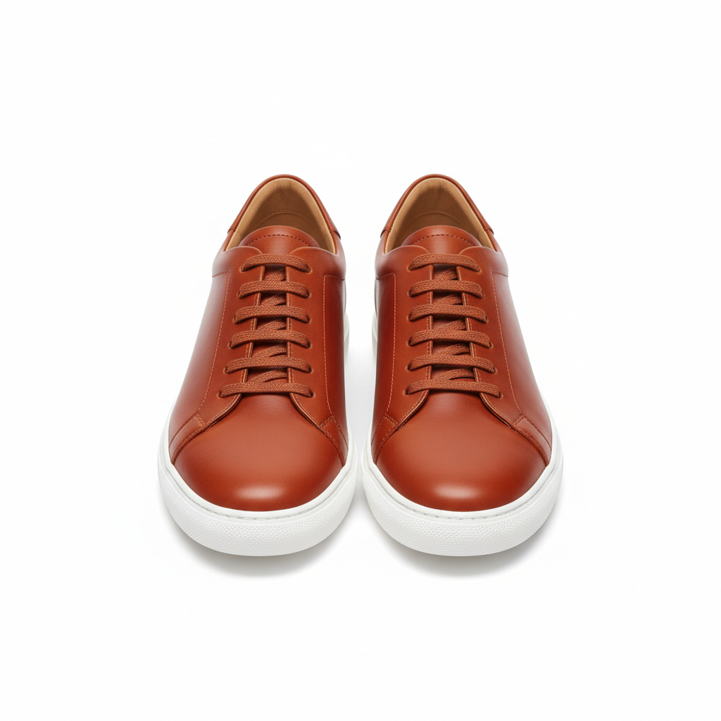 Urban Leather Sneakers in Burnt Orange – Hero view