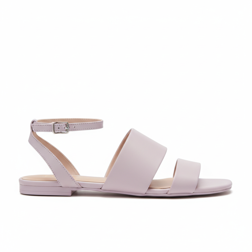 Modern Sandals in Soft Lilac – Side View