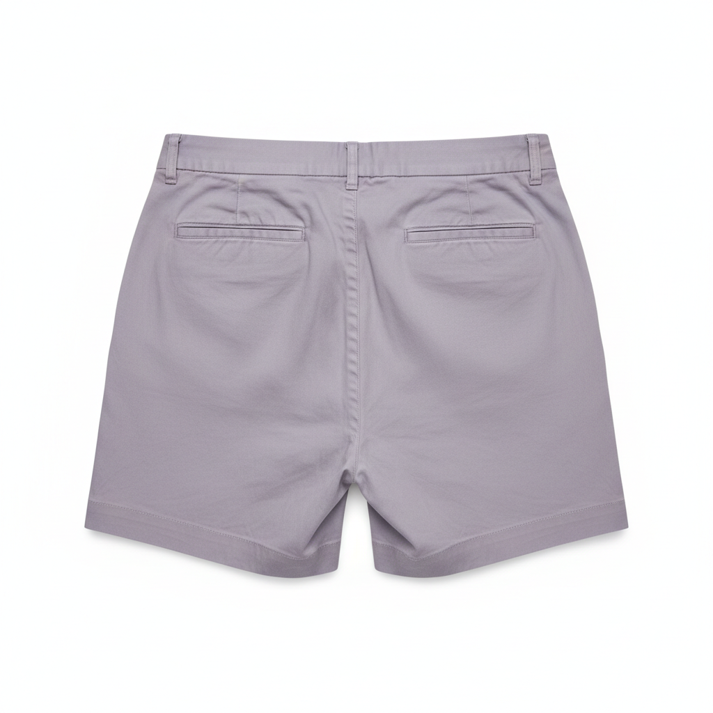 Casual Pleated Shorts in Lavender Grey – Back View