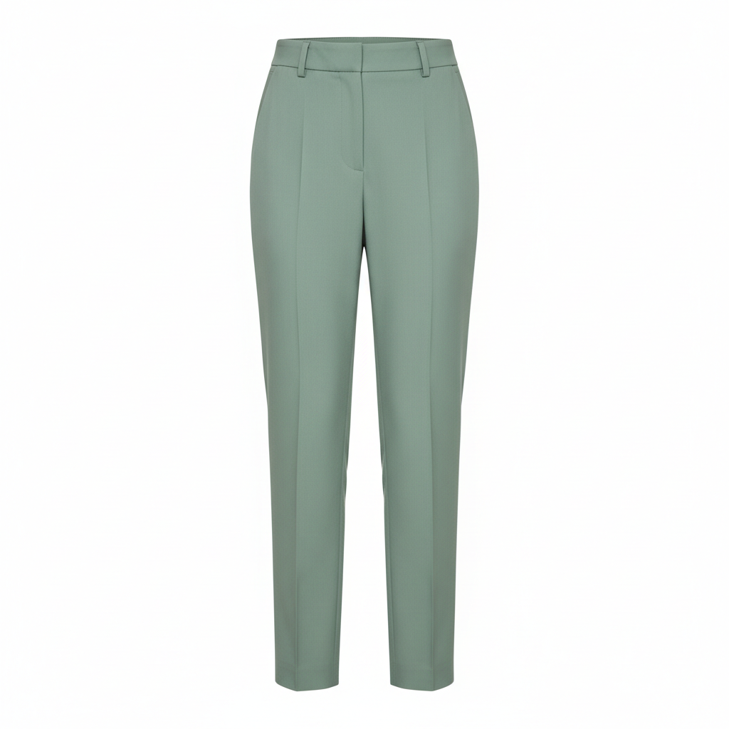 Tailored Casual Trousers – Sage Green – Front View
