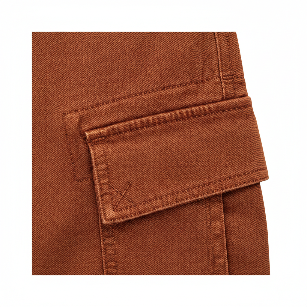 Utility Cargo Pants – Cinnamon Copper – Fabric Detail