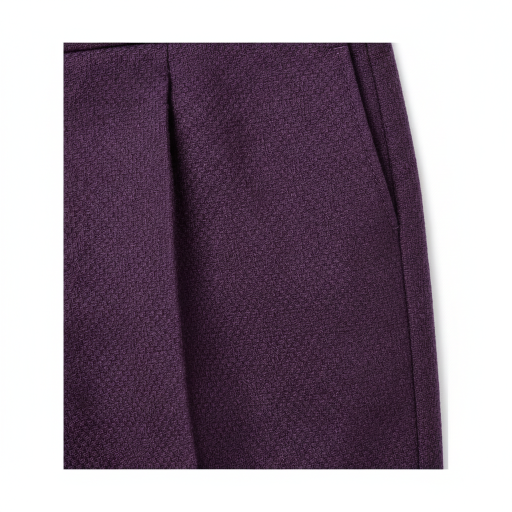 Minimal Wide Pants in Midnight Plum – Fabric Detail