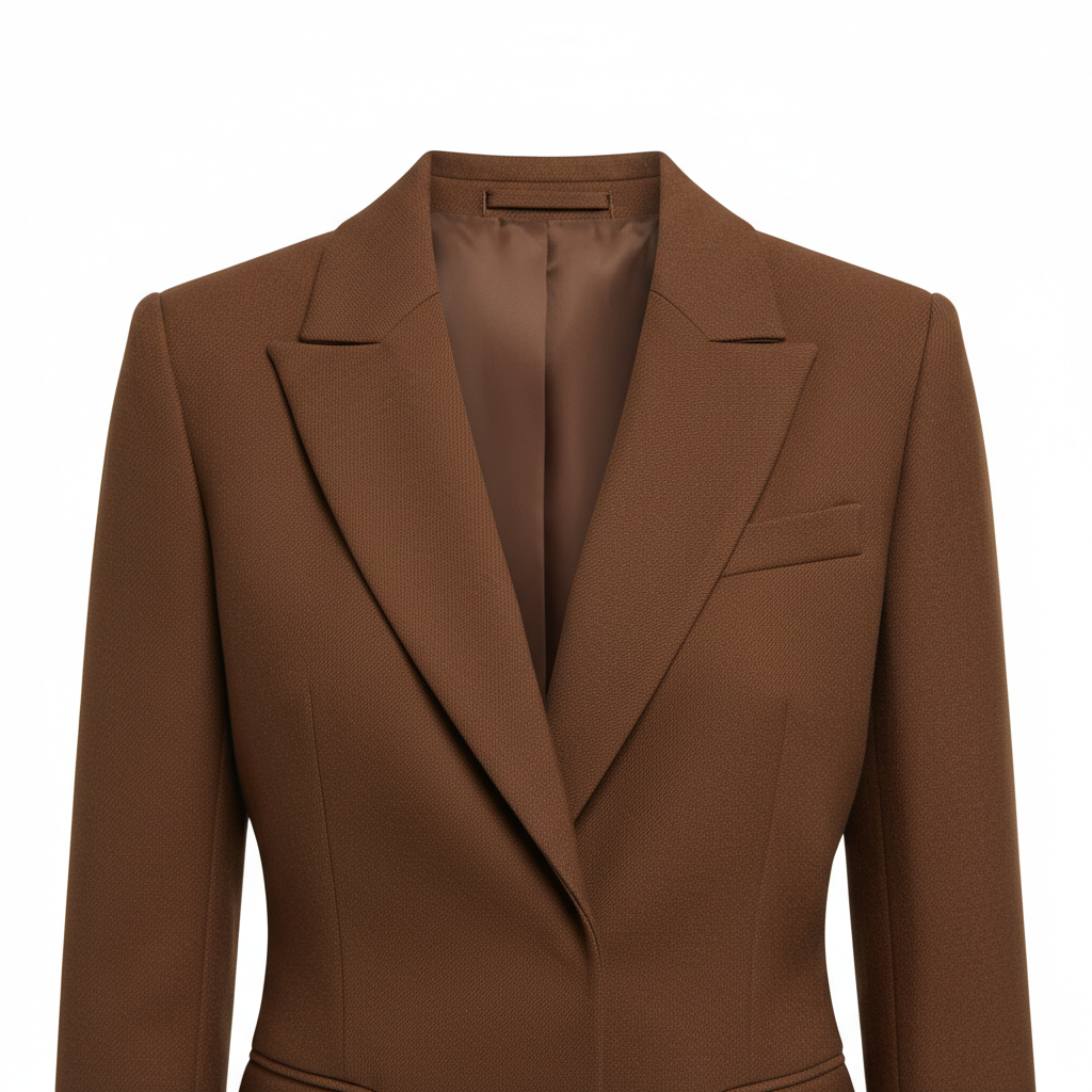 Classic Verge Blazer Mocha Brown – Fabric Detail