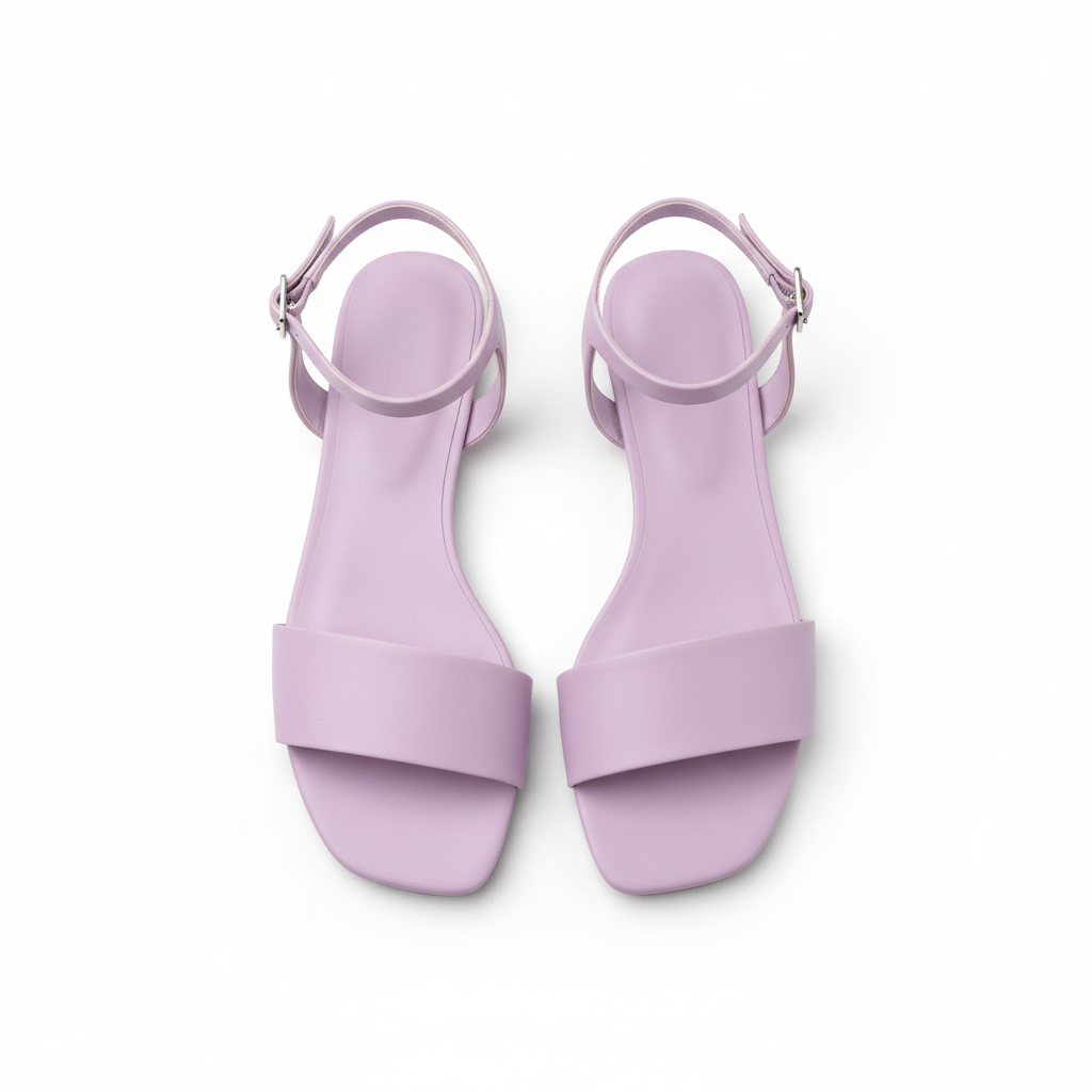 Modern Sandals in Soft Lilac – Top View