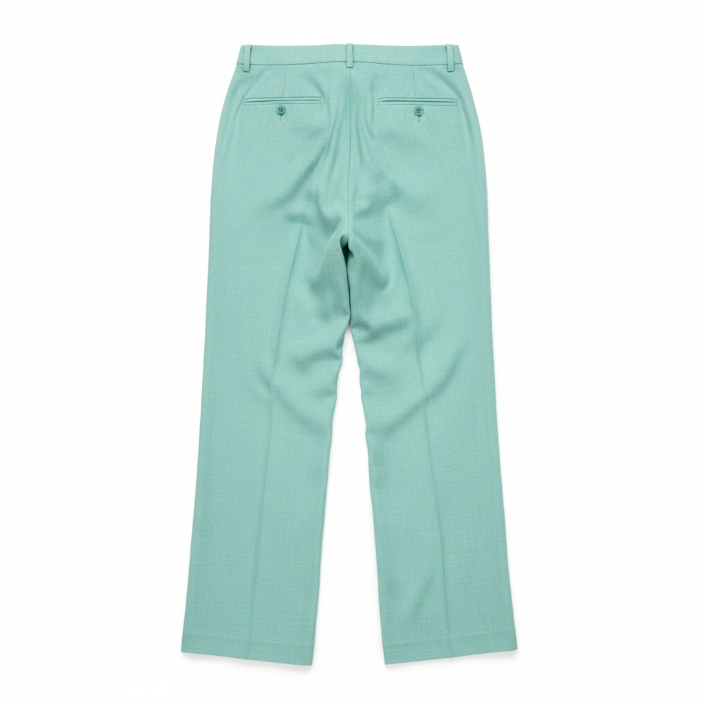 Minimal Wide Pants in Ocean Mint – Back View