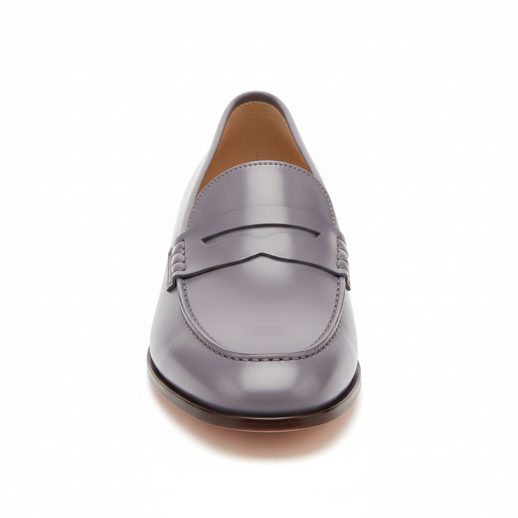 Chic Penny Loafers in Lavender Grey – Hero View