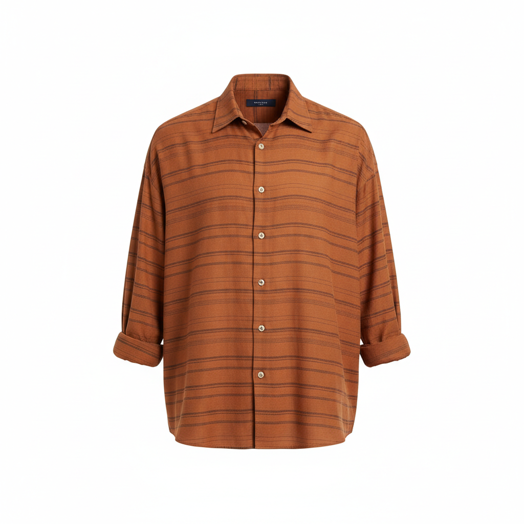 Striped Casual Shirt – Cinnamon Copper – Hero