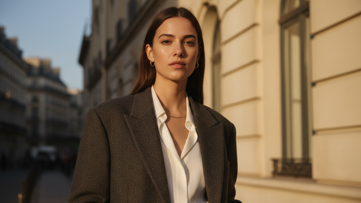 Luxury Womenswear Editorial - Charcoal Blazer