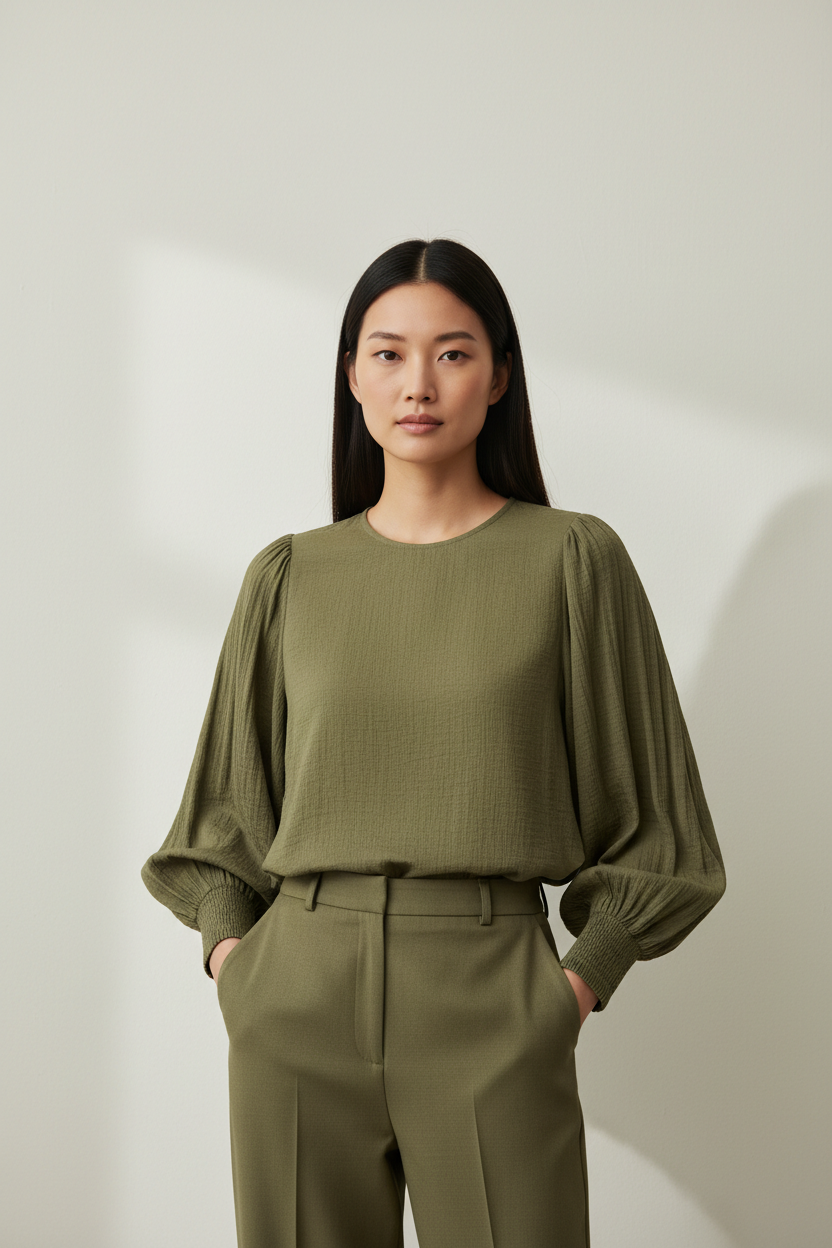 Olive Minimal Blouse